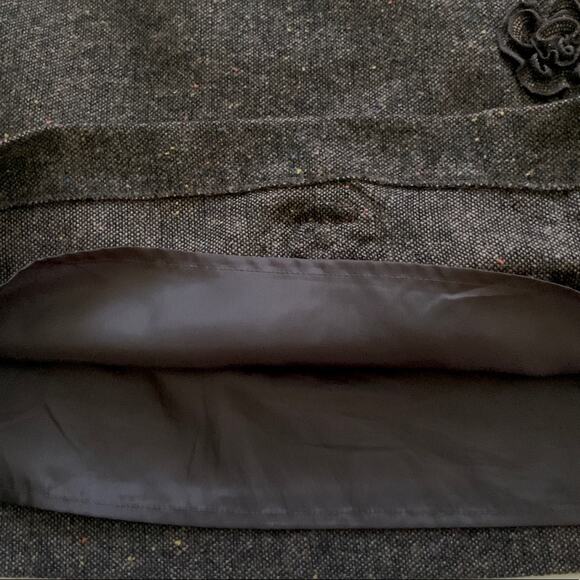 Ann Taylor Loft Skirt Brown Floral Rosette Detail Wool Blend Mini Size 10P NEW - Picture 10 of 11